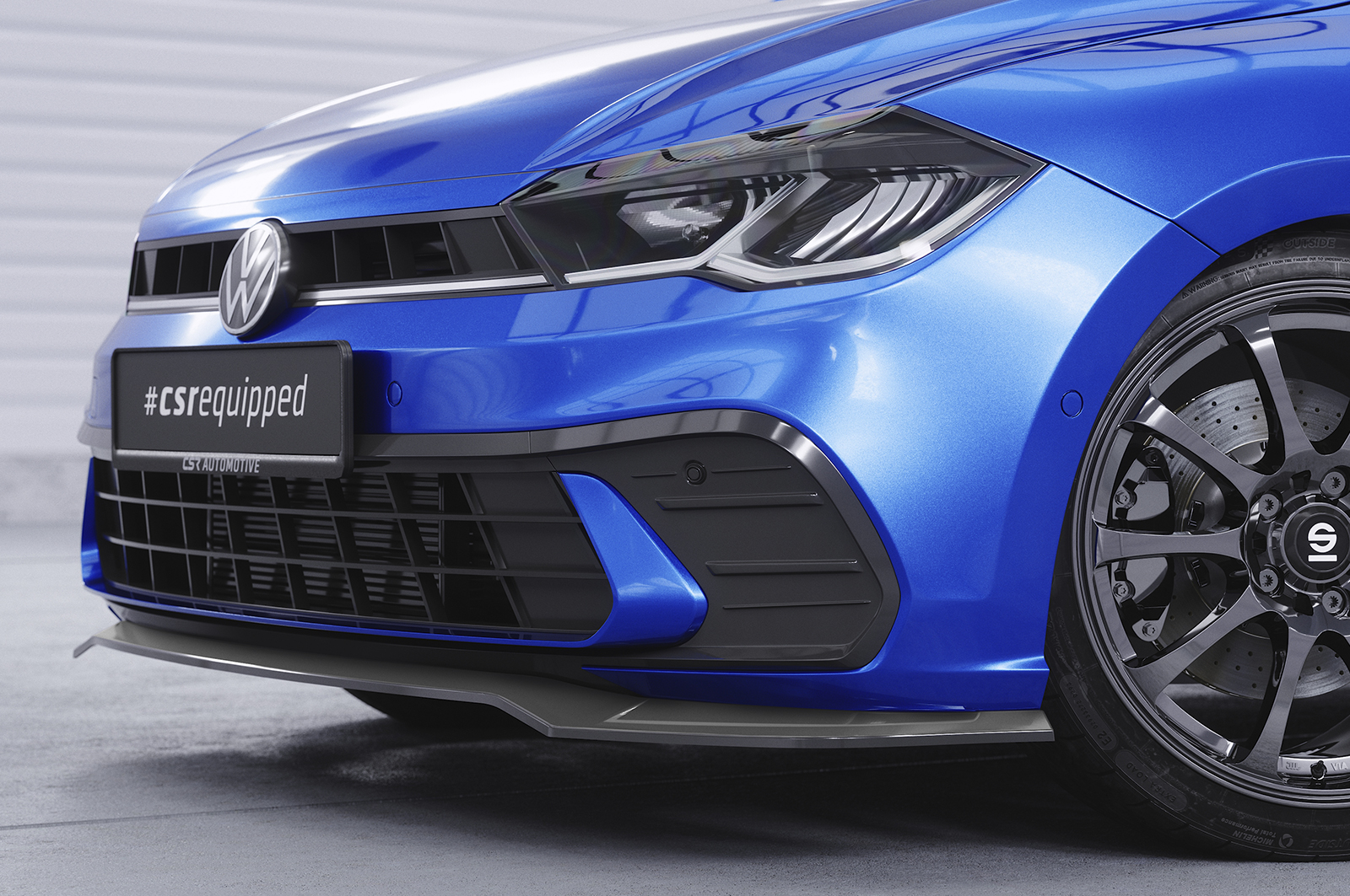 Lame de parechoc avant pour VW Polo VI 2G (Typ AW) facelift (depuis 2021) - Fabriqué en ABS (6 finitions au choix)