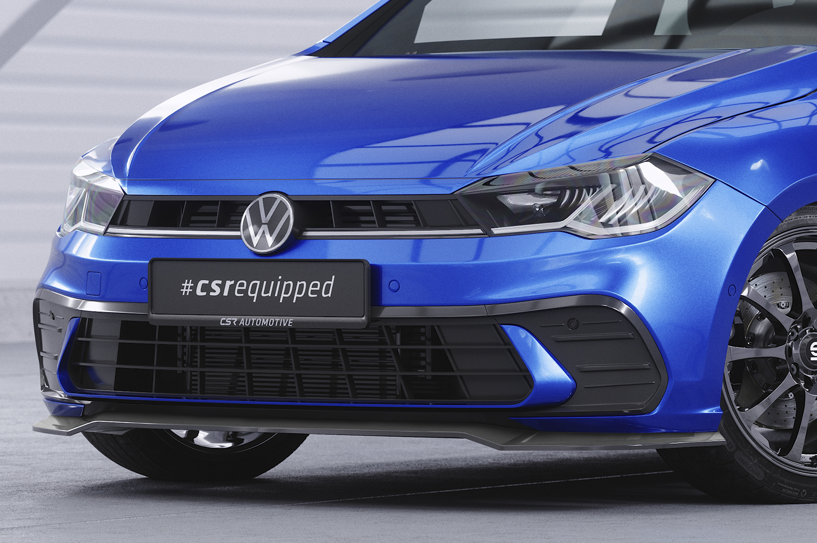 Lame de parechoc avant pour VW Polo VI 2G (Typ AW) facelift (depuis 2021) - Fabriqué en ABS (6 finitions au choix)