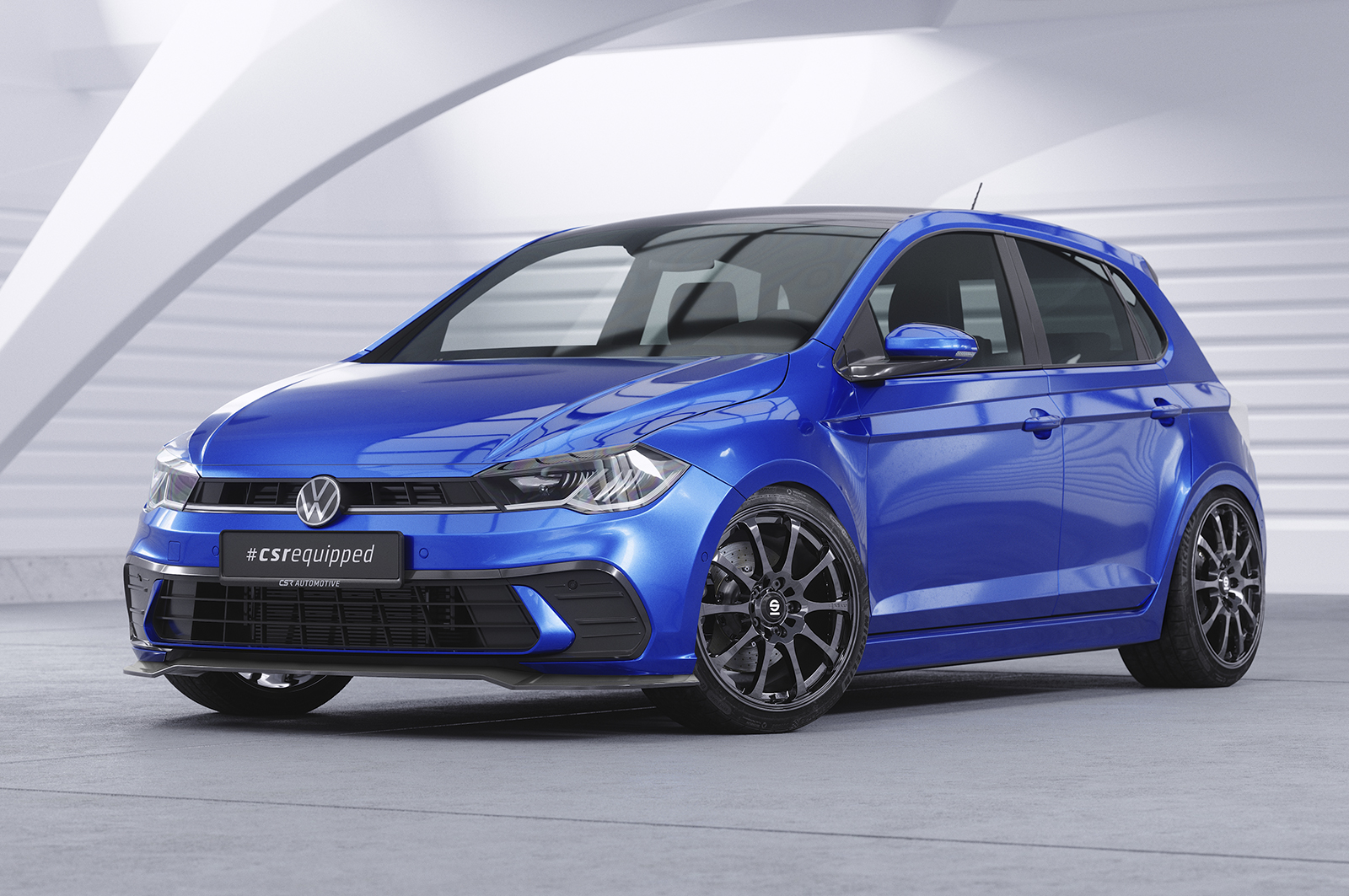 Lame de parechoc avant pour VW Polo VI 2G (Typ AW) facelift (depuis 2021) - Fabriqué en ABS (6 finitions au choix)