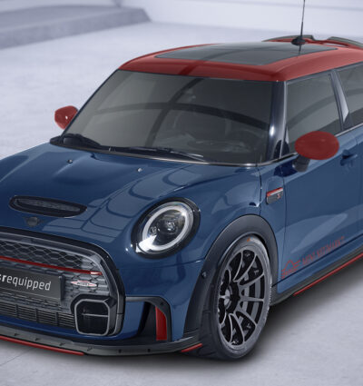 Lame de parechoc avant pour Mini F55 / F56 / F57 One / Cooper / Cooper S / JCW (2.facelift) - avec John Cooper Works Trim (depuis 2021) - Fabriqué en ABS 10mm (à peindre ou polir)