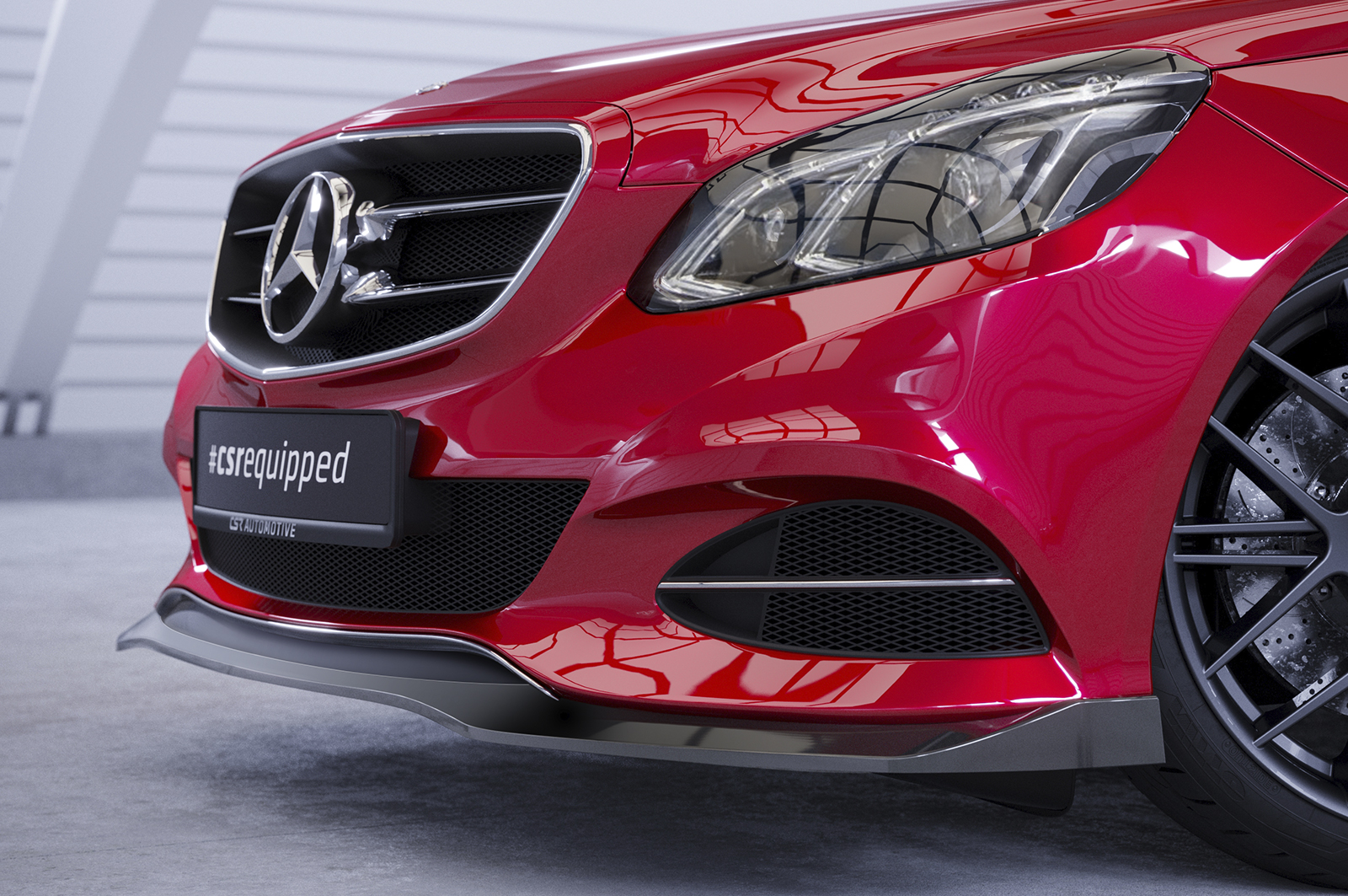 Lame de parechoc avant pour Mercedes-Benz Classe E W212 / S212 berline et T-Modell (facelift) (01/2013-2016) - Fabriqué en ABS (6 finitions au choix)