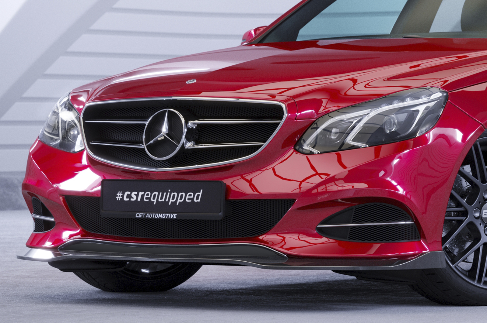 Lame de parechoc avant pour Mercedes-Benz Classe E W212 / S212 berline et T-Modell (facelift) (01/2013-2016) - Fabriqué en ABS (6 finitions au choix)