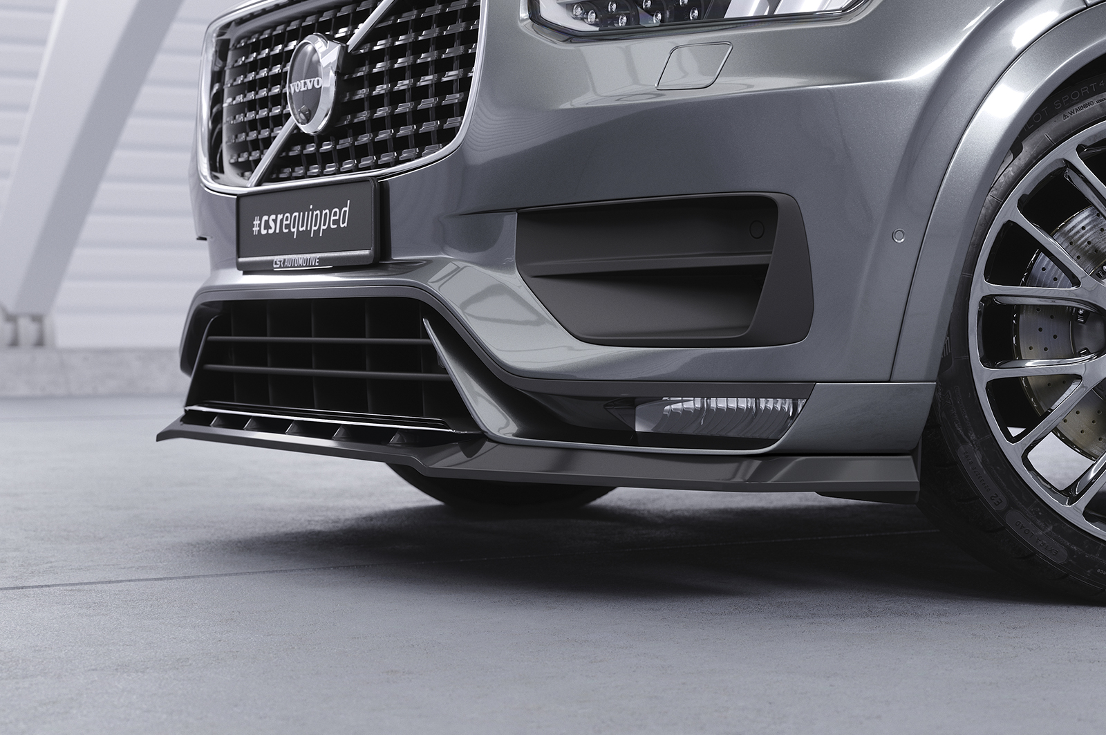 Lame de parechoc avant pour Volvo XC90 (2. Gen) toutes carrosseries (facelift) (depuis 2019) - Fabriqué en ABS (6 finitions au choix)