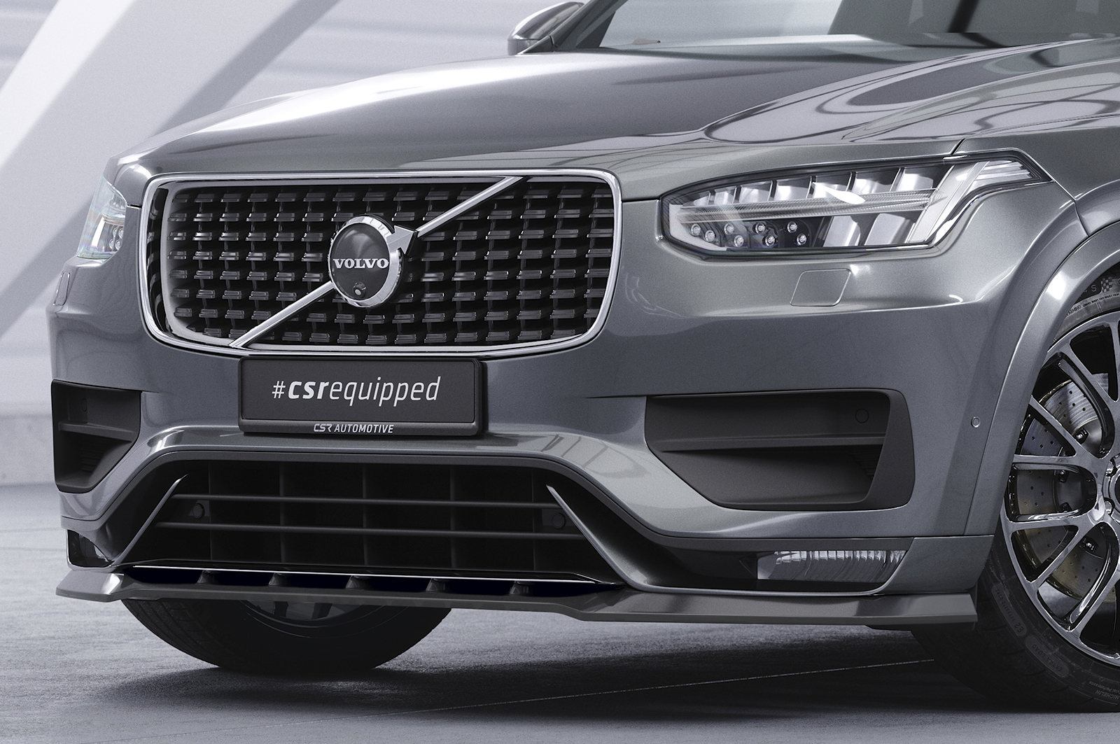 Lame de parechoc avant pour Volvo XC90 (2. Gen) toutes carrosseries (facelift) (depuis 2019) - Fabriqué en ABS (6 finitions au choix)