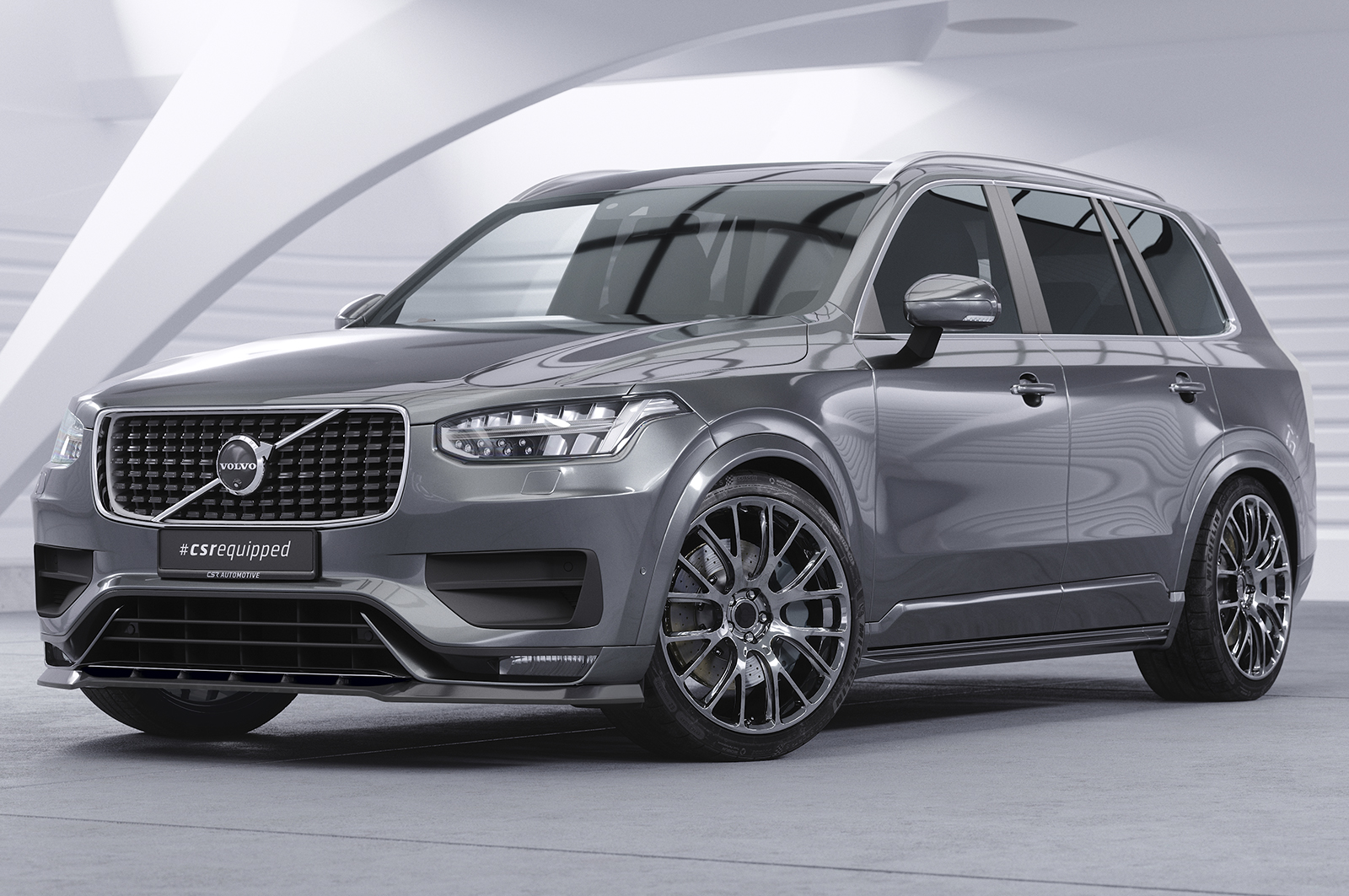 Lame de parechoc avant pour Volvo XC90 (2. Gen) toutes carrosseries (facelift) (depuis 2019) - Fabriqué en ABS (6 finitions au choix)