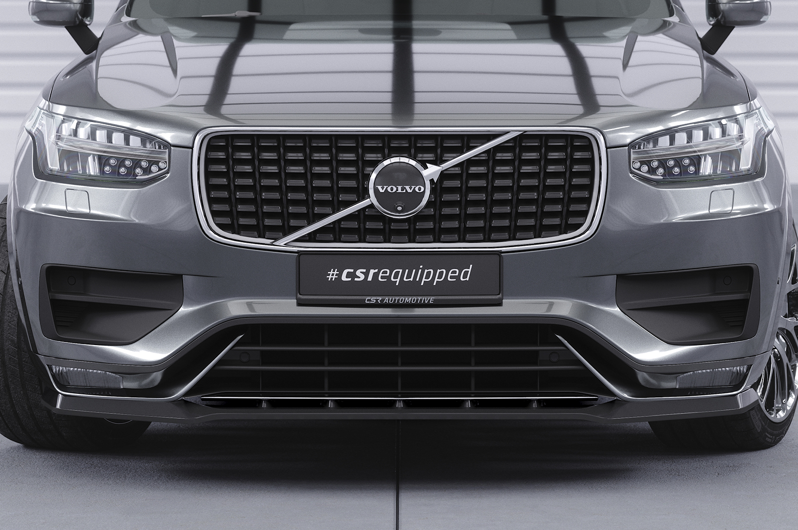 Lame de parechoc avant pour Volvo XC90 (2. Gen) toutes carrosseries (facelift) (depuis 2019) - Fabriqué en ABS (6 finitions au choix)