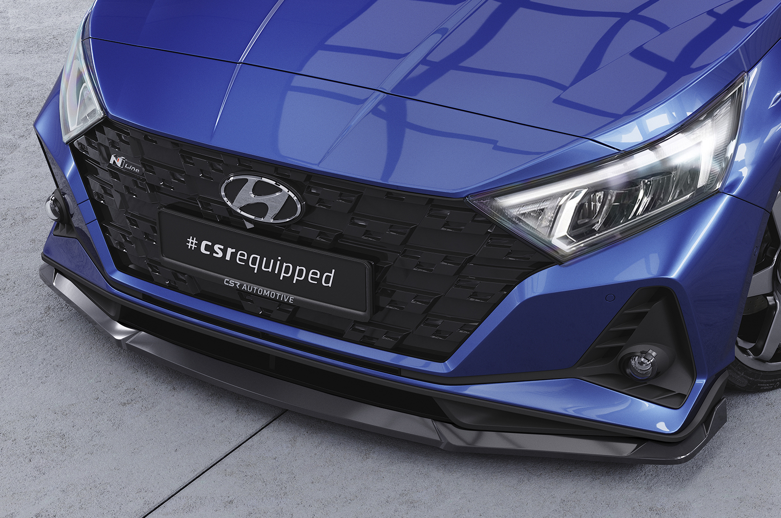 Lame de parechoc avant pour Hyundai I20 (BC3) N / N-Line (depuis 2020) - Fabriqué en ABS (6 finitions au choix)