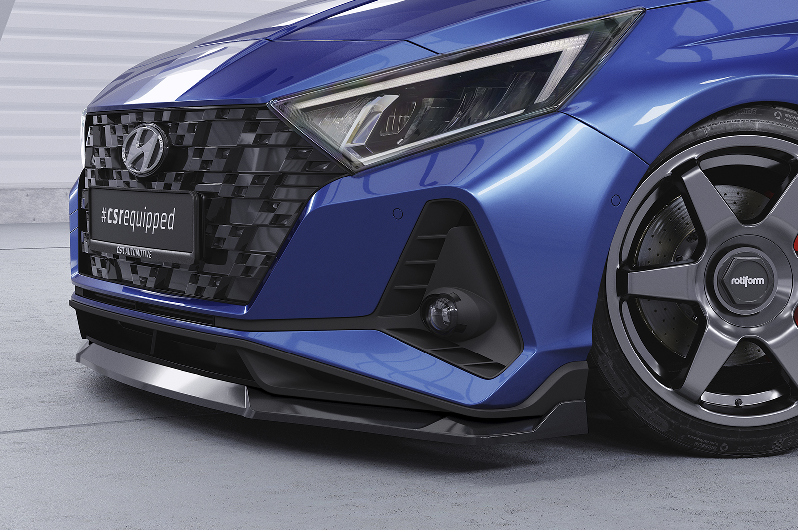 Lame de parechoc avant pour Hyundai I20 (BC3) N / N-Line (depuis 2020) - Fabriqué en ABS (6 finitions au choix)