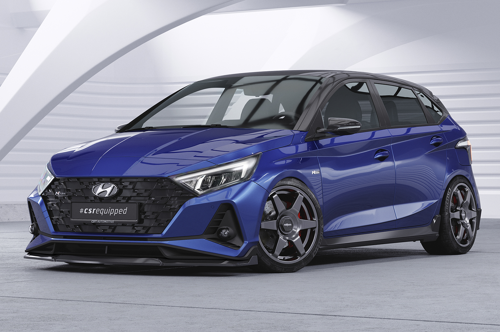 Lame de parechoc avant pour Hyundai I20 (BC3) N / N-Line (depuis 2020) - Fabriqué en ABS (6 finitions au choix)