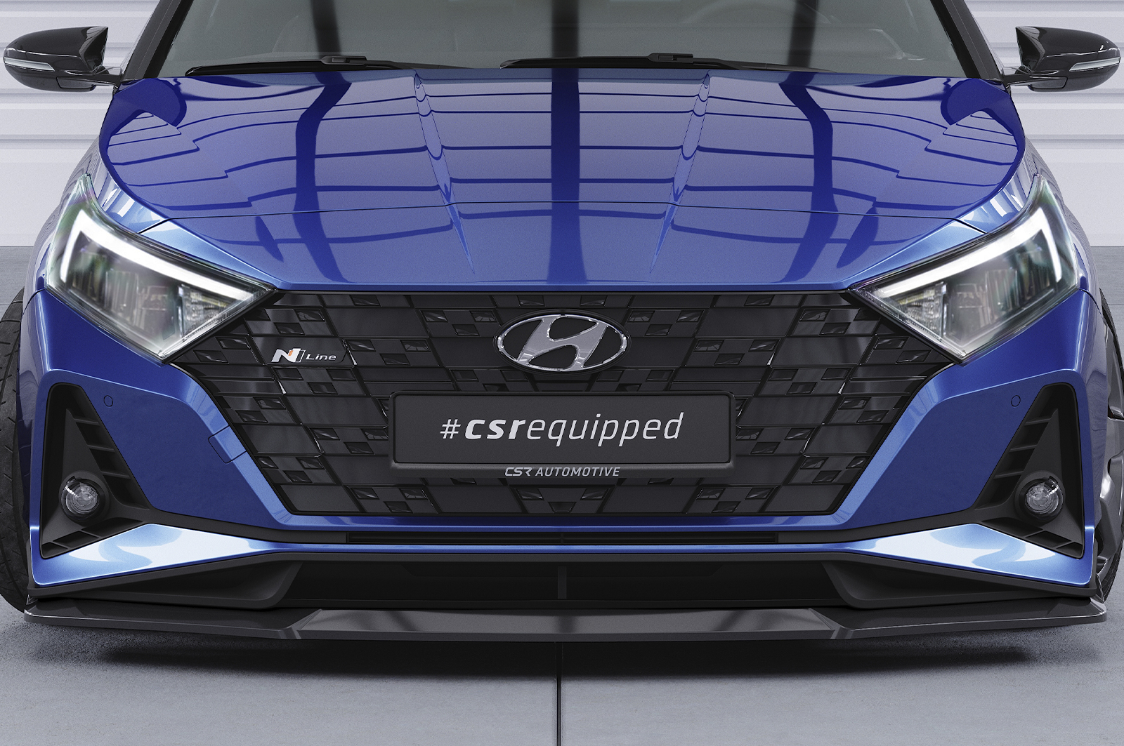 Lame de parechoc avant pour Hyundai I20 (BC3) N / N-Line (depuis 2020) - Fabriqué en ABS (6 finitions au choix)