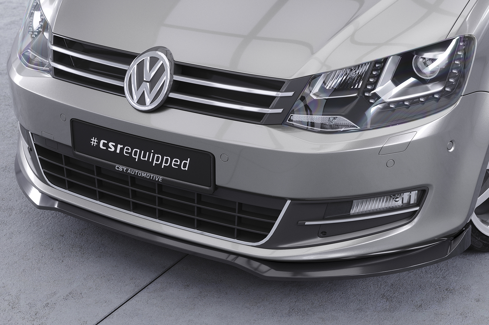 Lame de parechoc avant pour VW Sharan II (7N) toutes carrosseries (2010-2022) - Fabriqué en ABS (6 finitions au choix)