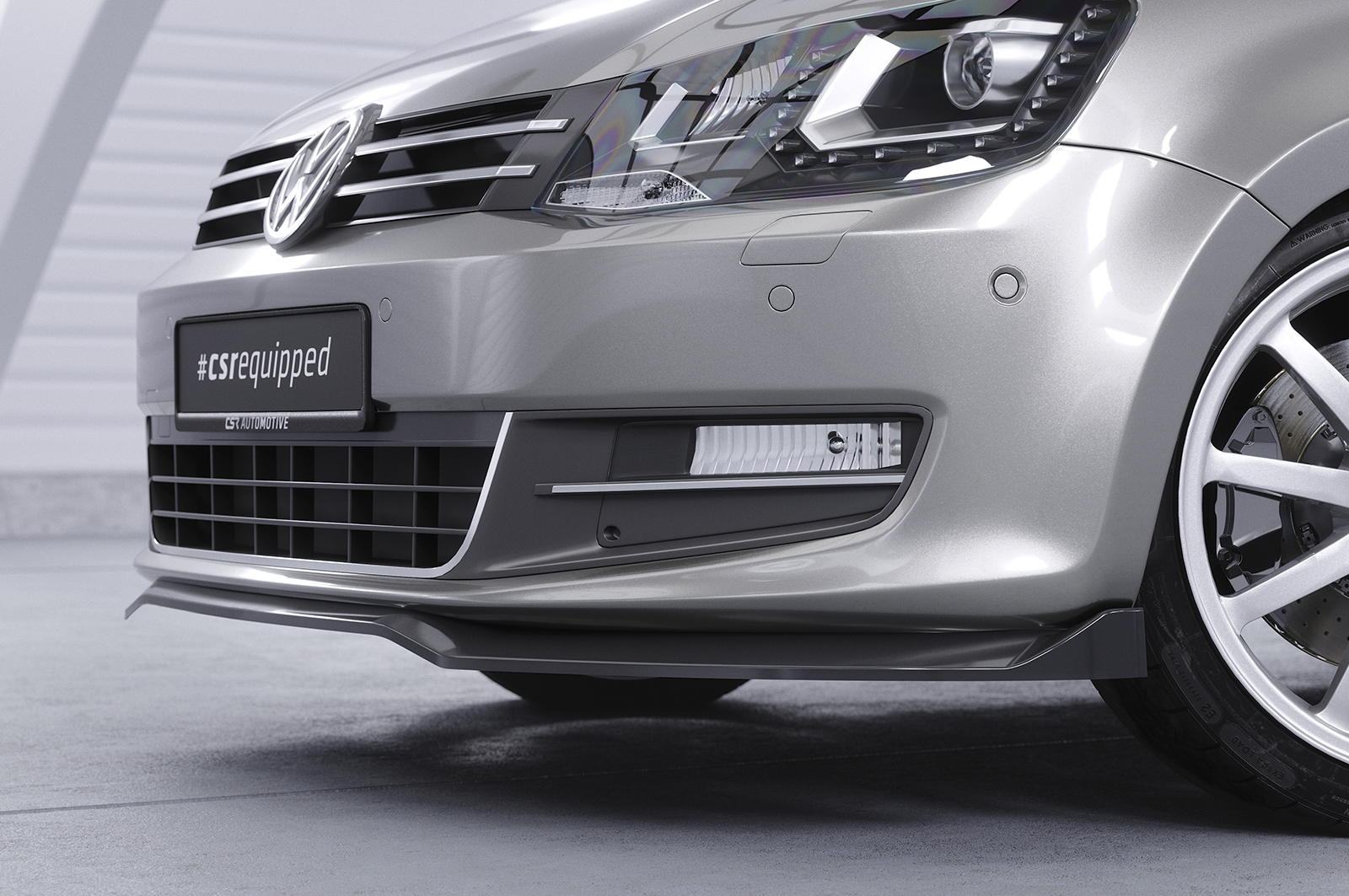 Lame de parechoc avant pour VW Sharan II (7N) toutes carrosseries (2010-2022) - Fabriqué en ABS (6 finitions au choix)