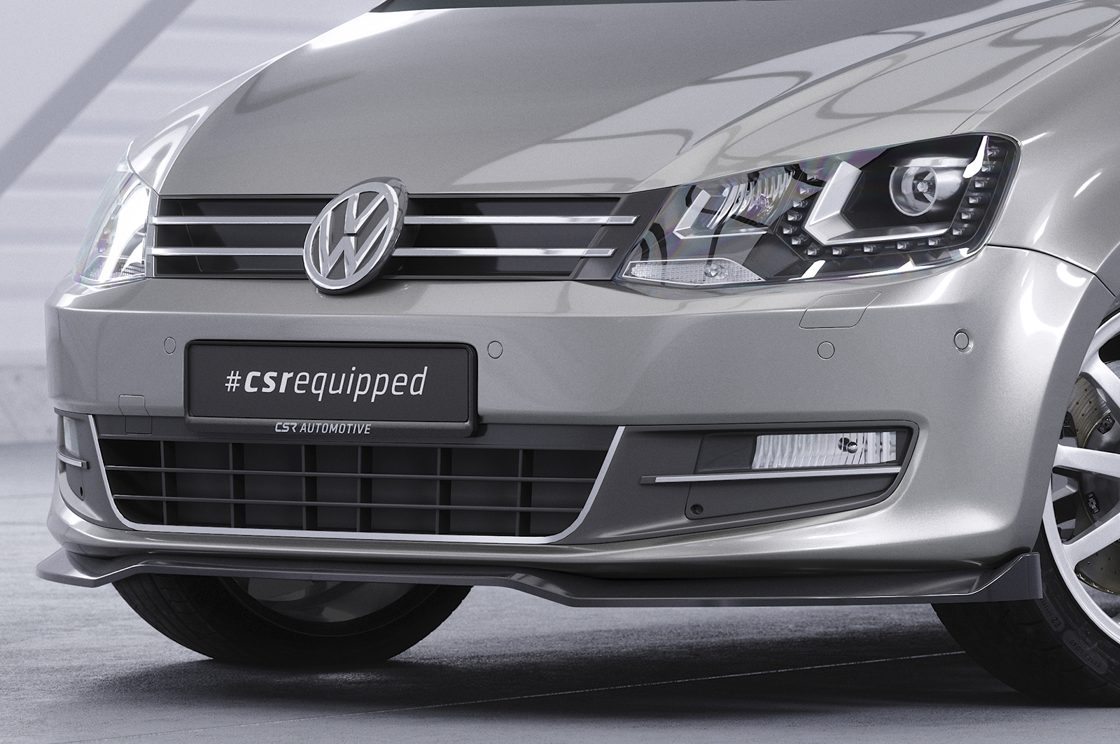 Lame de parechoc avant pour VW Sharan II (7N) toutes carrosseries (2010-2022) - Fabriqué en ABS (6 finitions au choix)