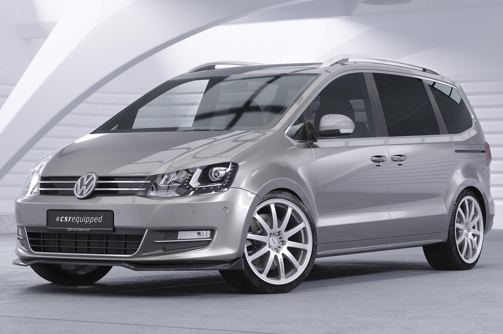 Lame de parechoc avant pour VW Sharan II (7N) toutes carrosseries (2010-2022) - Fabriqué en ABS (6 finitions au choix)
