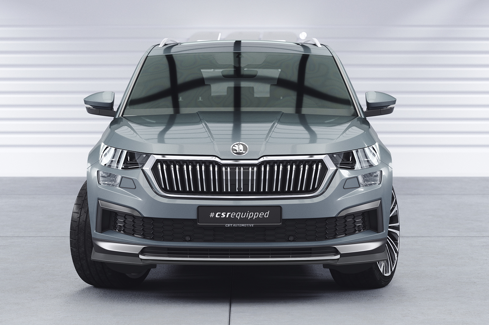 Lame de parechoc avant pour Skoda Kodiaq Active / Ambition / Style (facelift) (depuis 2021) - Fabriqué en ABS (6 finitions au choix)