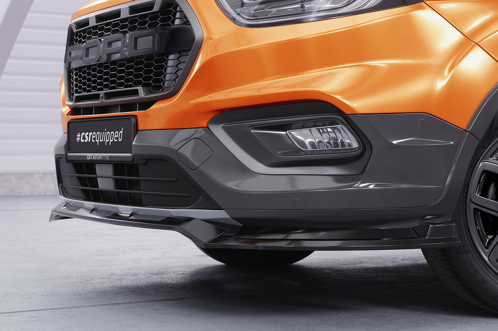 Lame de parechoc avant pour Ford Tourneo Custom Active (depuis 2020) - Fabriqué en ABS (6 finitions au choix)