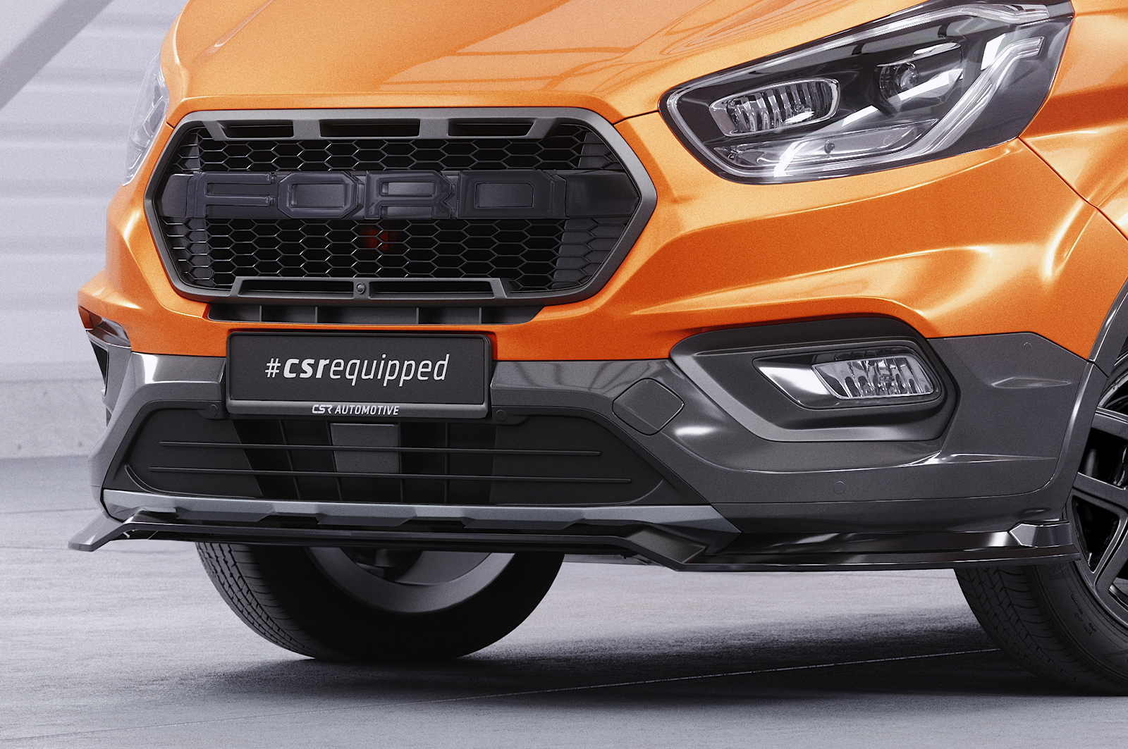 Lame de parechoc avant pour Ford Tourneo Custom Active (depuis 2020) - Fabriqué en ABS (6 finitions au choix)
