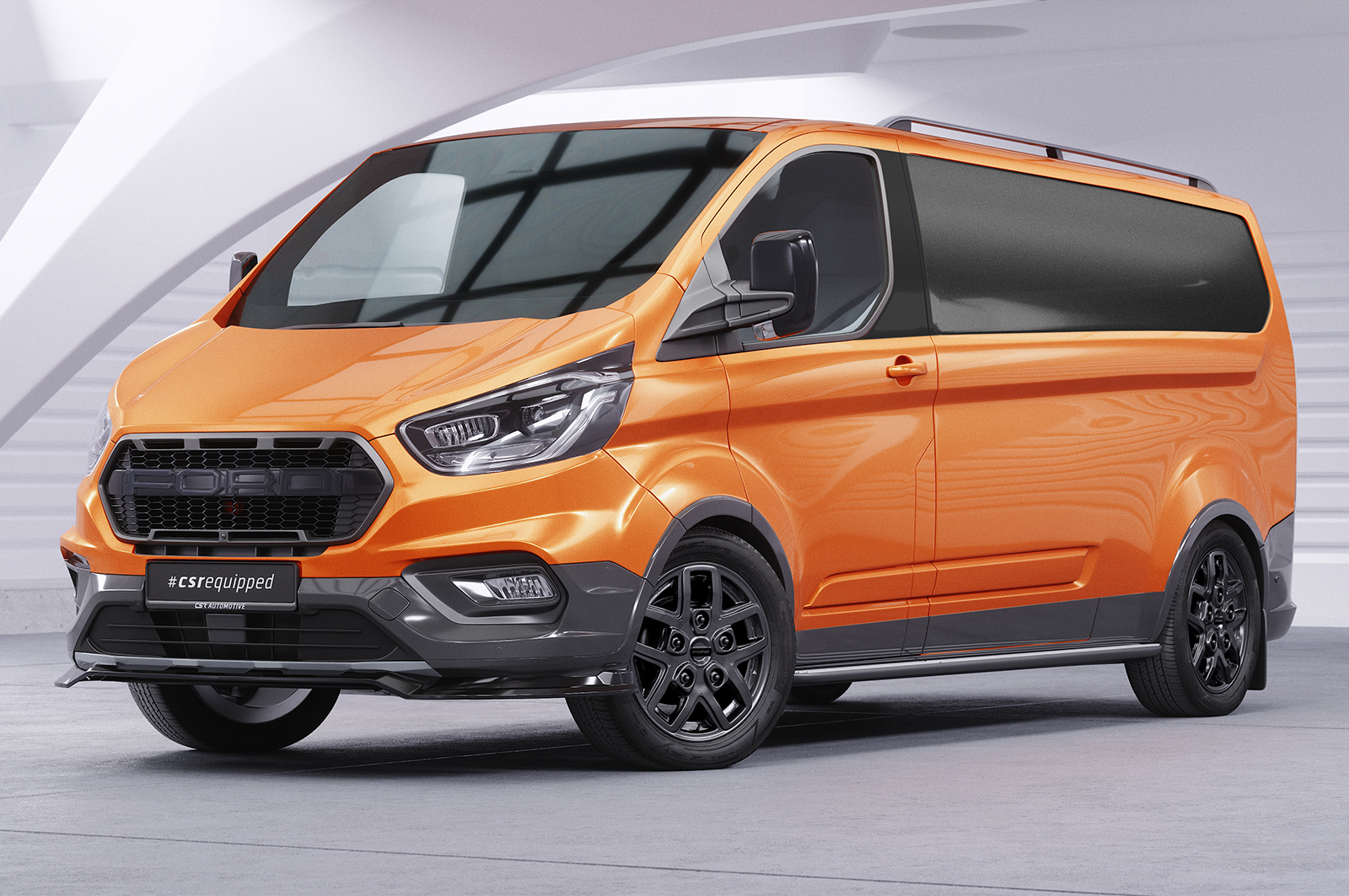 Lame de parechoc avant pour Ford Tourneo Custom Active (depuis 2020) - Fabriqué en ABS (6 finitions au choix)