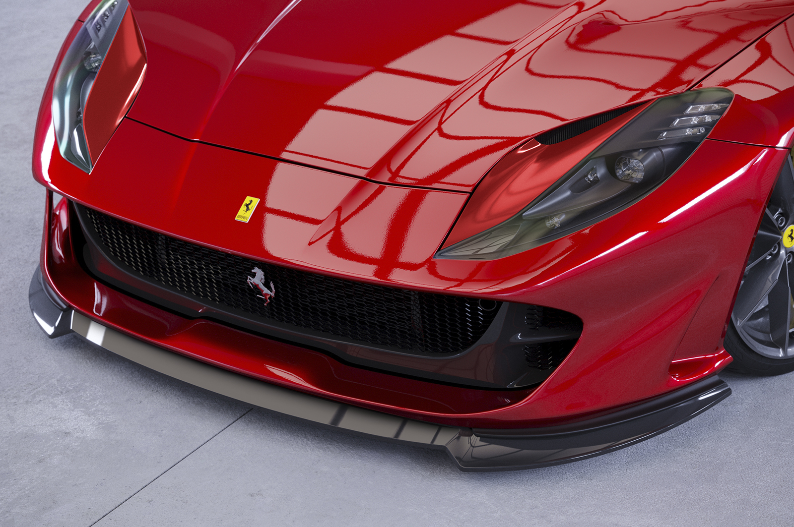 Lame de parechoc avant pour Ferrari 812 Superfast / GTS (depuis 2017) - Fabriqué en ABS (6 finitions au choix)
