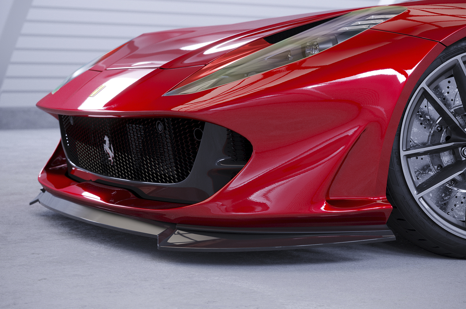 Lame de parechoc avant pour Ferrari 812 Superfast / GTS (depuis 2017) - Fabriqué en ABS (6 finitions au choix)