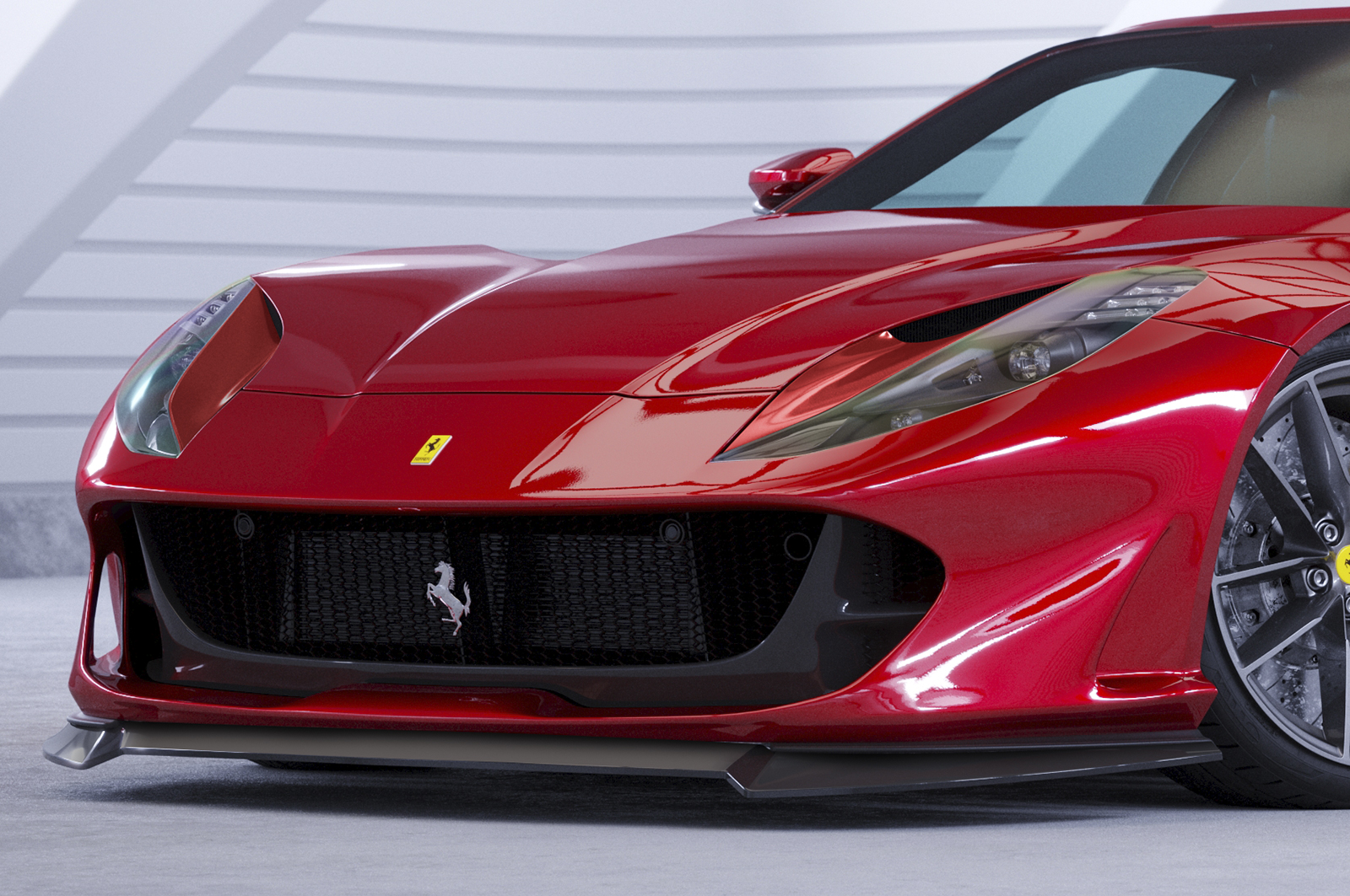 Lame de parechoc avant pour Ferrari 812 Superfast / GTS (depuis 2017) - Fabriqué en ABS (6 finitions au choix)
