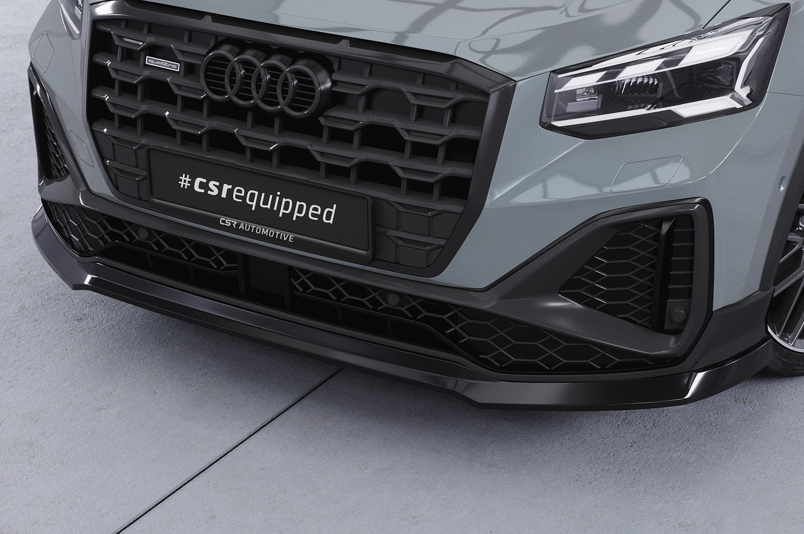 Lame de parechoc avant pour Audi Q2 (Typ GA) S-Line (facelift) (depuis 2020) - Fabriqué en ABS (6 finitions au choix)