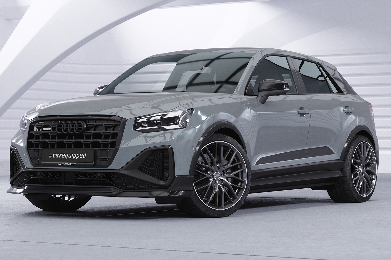 Lame de parechoc avant pour Audi Q2 (Typ GA) S-Line (facelift) (depuis 2020) - Fabriqué en ABS (6 finitions au choix)