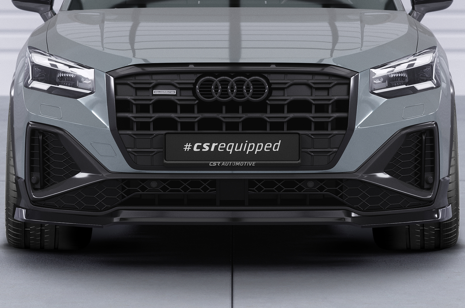 Lame de parechoc avant pour Audi Q2 (Typ GA) S-Line (facelift) (depuis 2020) - Fabriqué en ABS (6 finitions au choix)