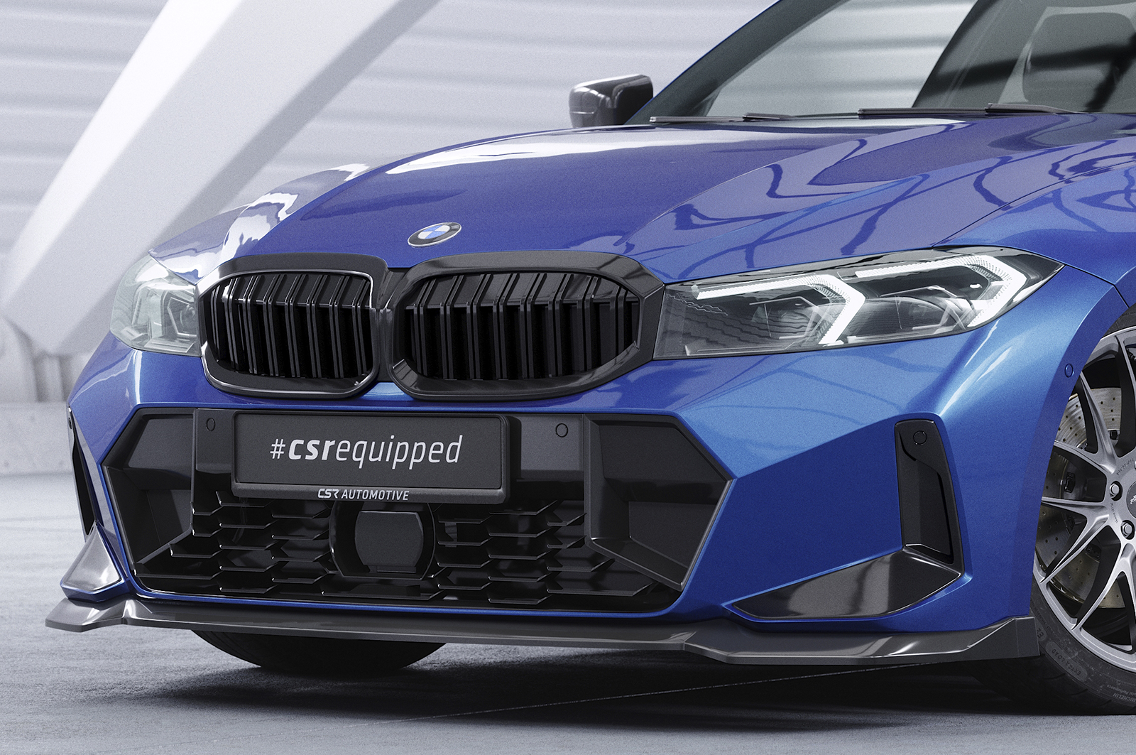 Lame de parechoc avant pour BMW Série 3 G20 / G21 Pack M (facelift) (depuis 2022) - Fabriqué en ABS (6 finitions au choix)