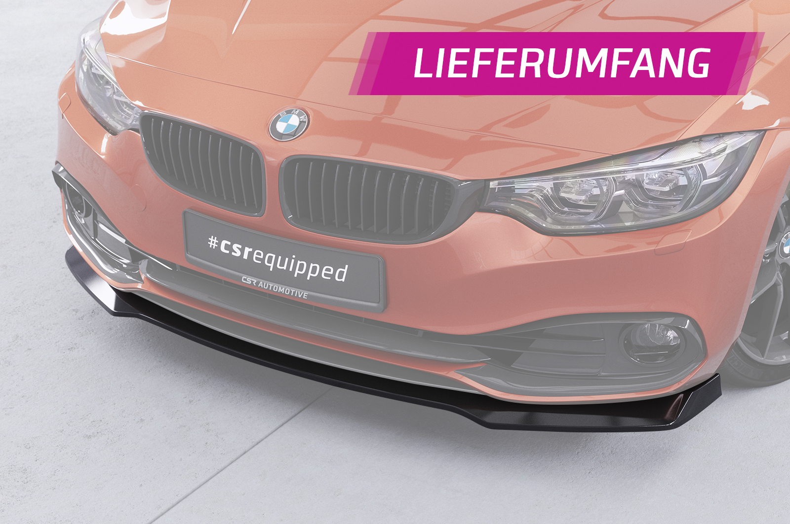 Lame de parechoc avant pour BMW Série 4 F36 / F32 Gran coupé / coupé (facelift) (2017-2021) - Fabriqué en ABS (6 finitions au choix)