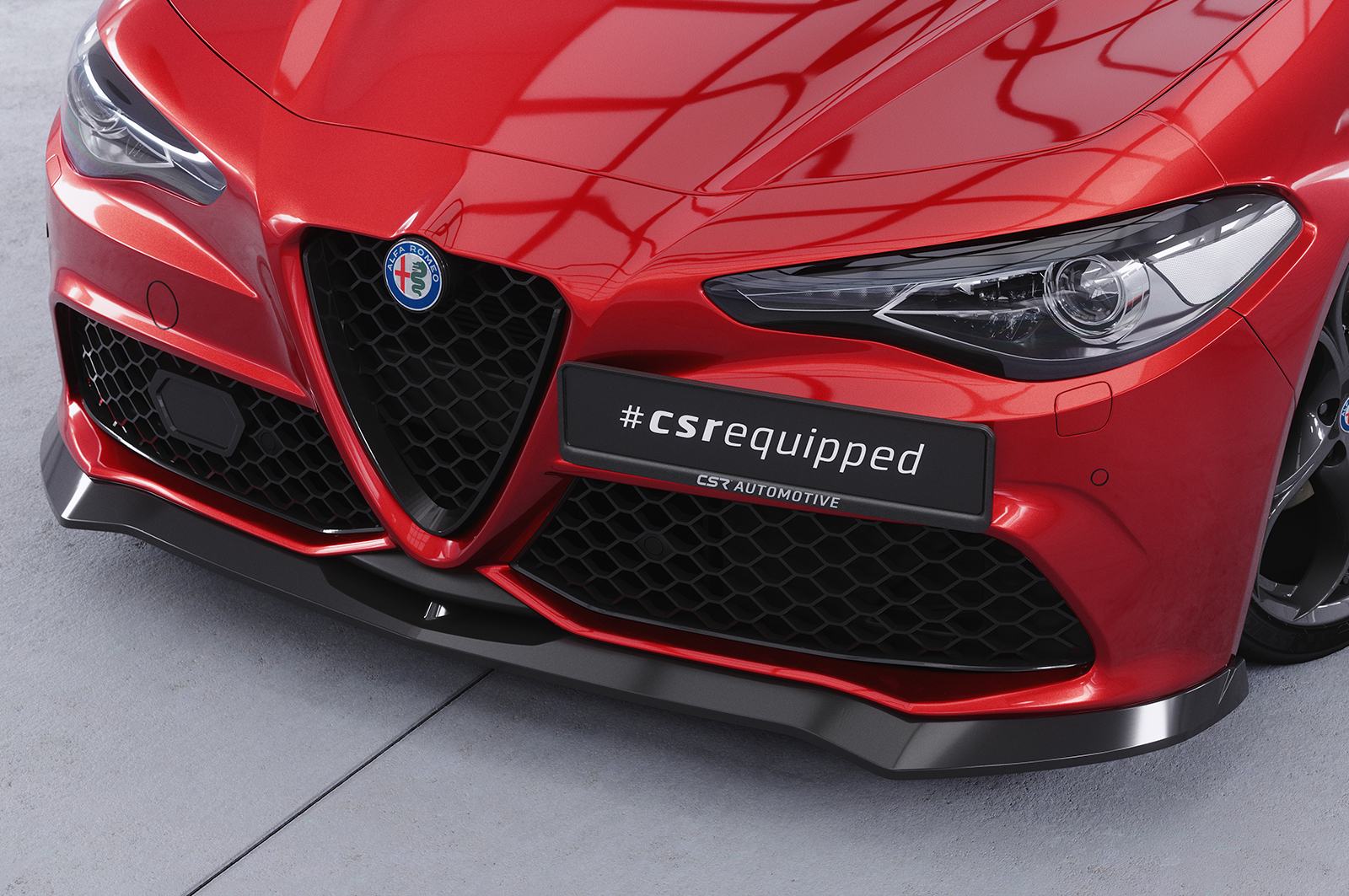 Lame de parechoc avant pour Alfa Romeo Giulia (Typ 952) Veloce (2016-2022) - Fabriqué en ABS (6 finitions au choix)