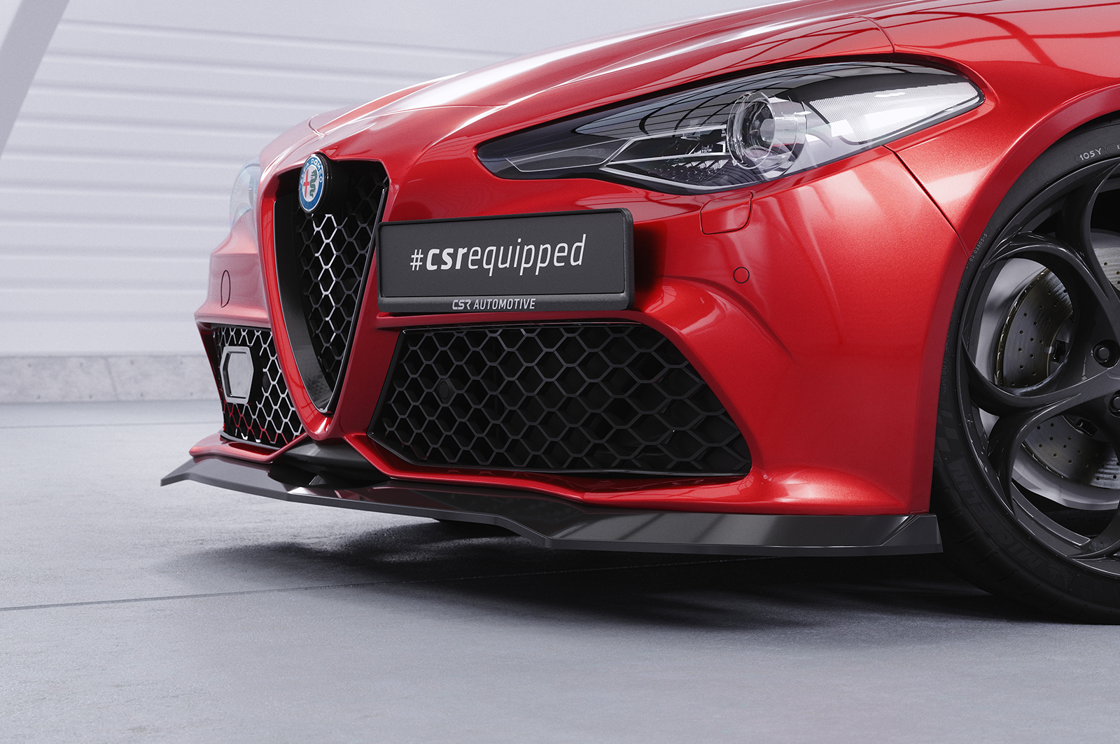 Lame de parechoc avant pour Alfa Romeo Giulia (Typ 952) Veloce (2016-2022) - Fabriqué en ABS (6 finitions au choix)