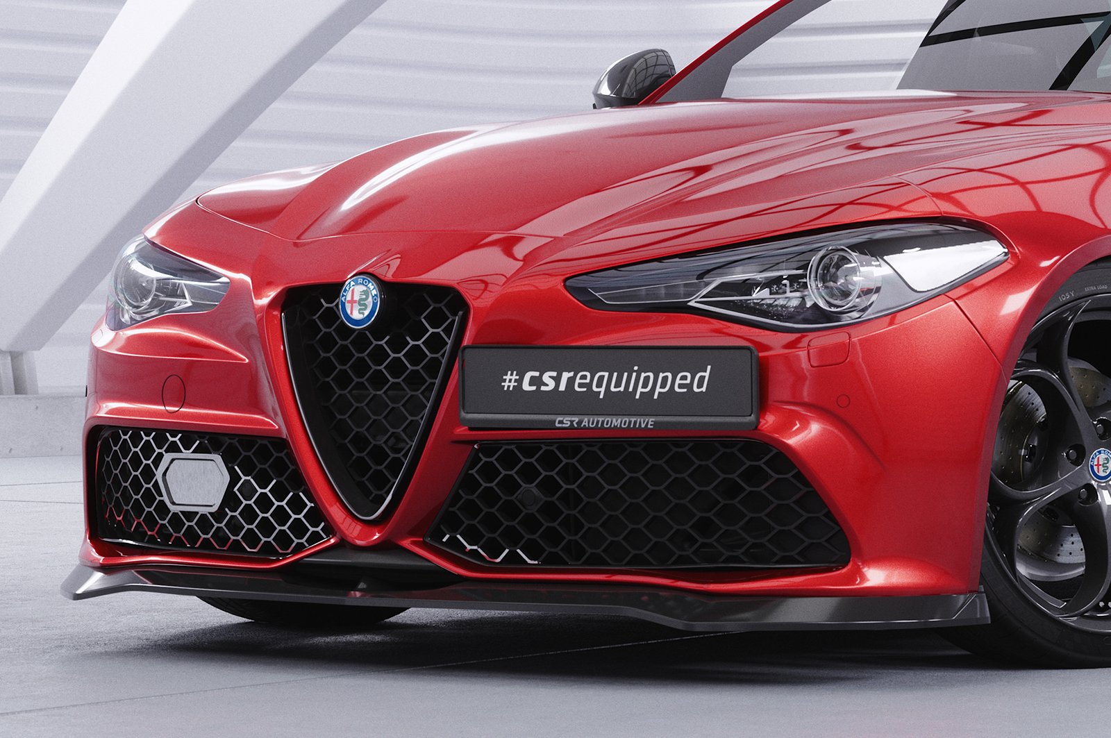 Lame de parechoc avant pour Alfa Romeo Giulia (Typ 952) Veloce (2016-2022) - Fabriqué en ABS (6 finitions au choix)