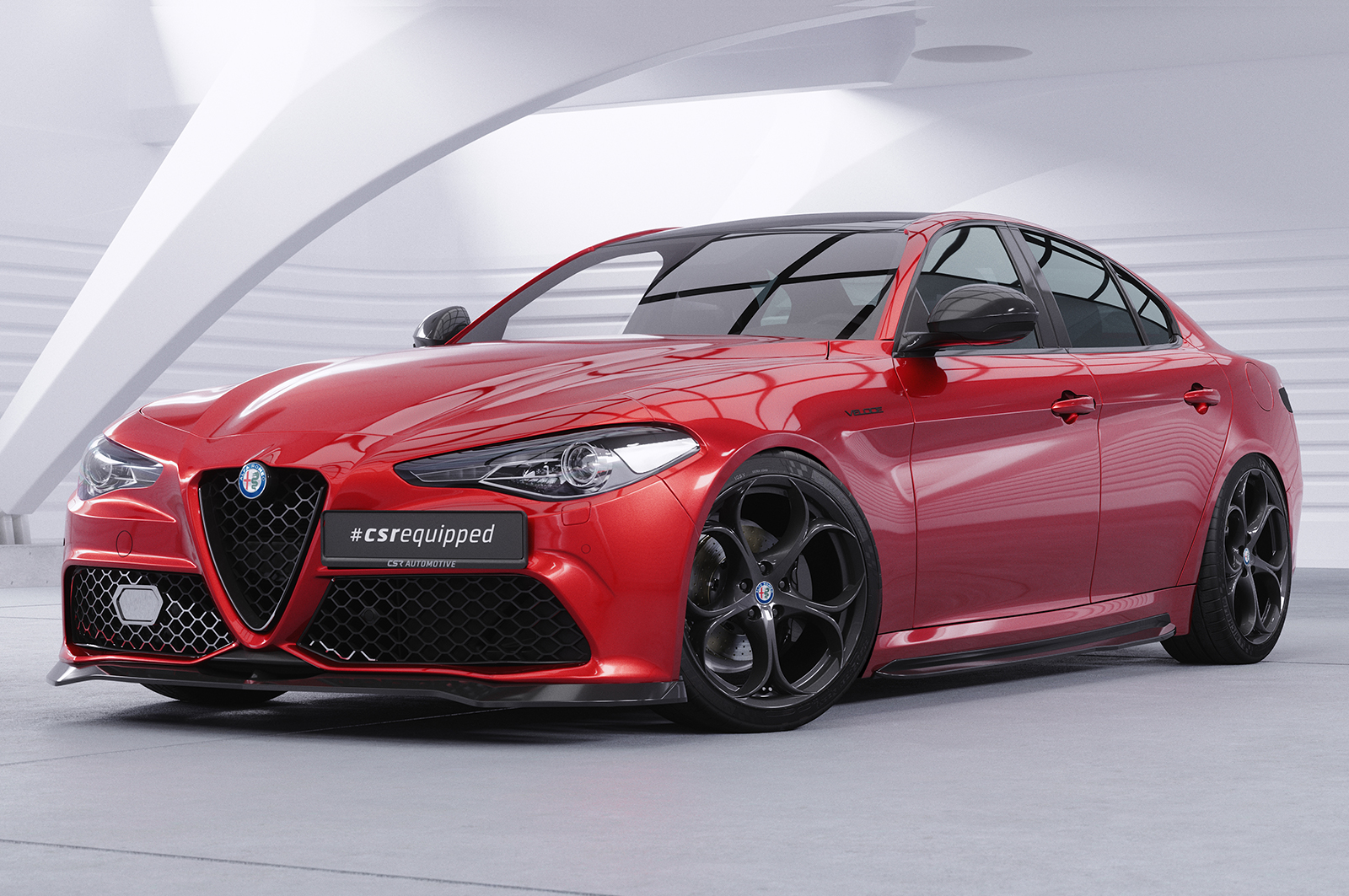 Lame de parechoc avant pour Alfa Romeo Giulia (Typ 952) Veloce (2016-2022) - Fabriqué en ABS (6 finitions au choix)