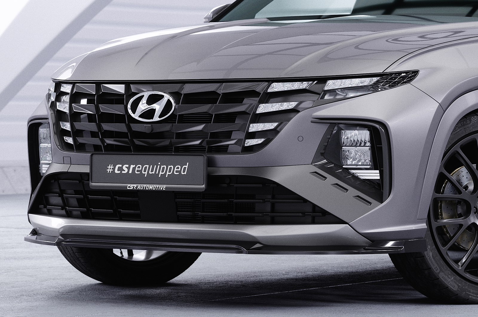 Lame de parechoc avant pour Hyundai Tucson 4 (NX4) N-Line (2020-04/2024) - Fabriqué en ABS (6 finitions au choix)