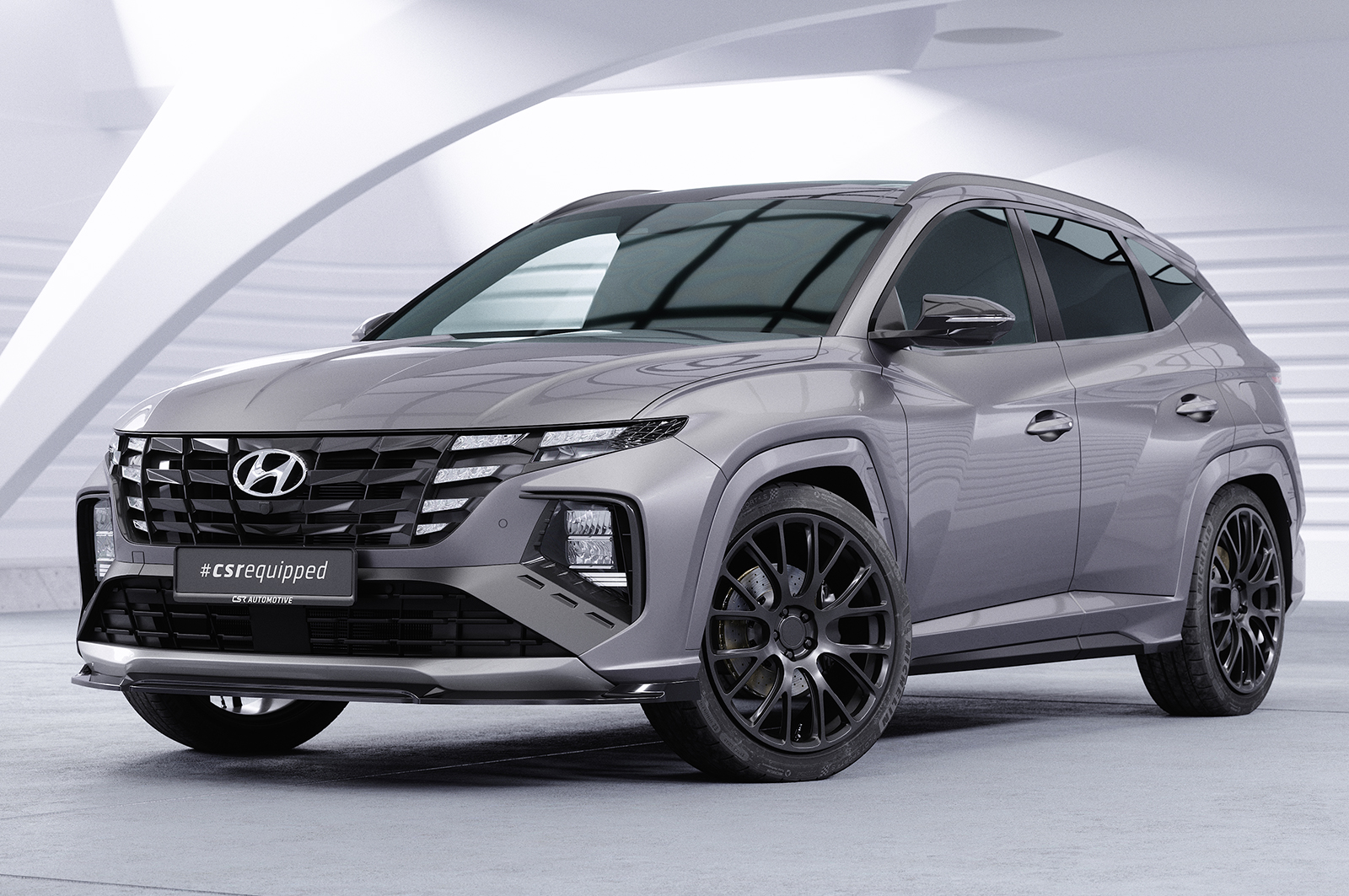 Lame de parechoc avant pour Hyundai Tucson 4 (NX4) N-Line (2020-04/2024) - Fabriqué en ABS (6 finitions au choix)