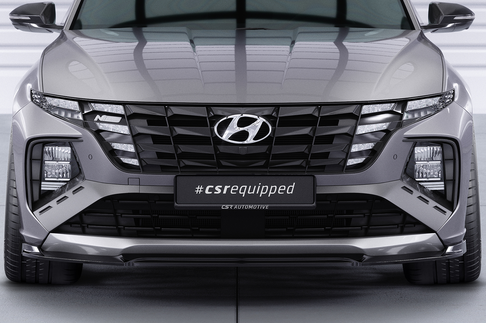 Lame de parechoc avant pour Hyundai Tucson 4 (NX4) N-Line (2020-04/2024) - Fabriqué en ABS (6 finitions au choix)