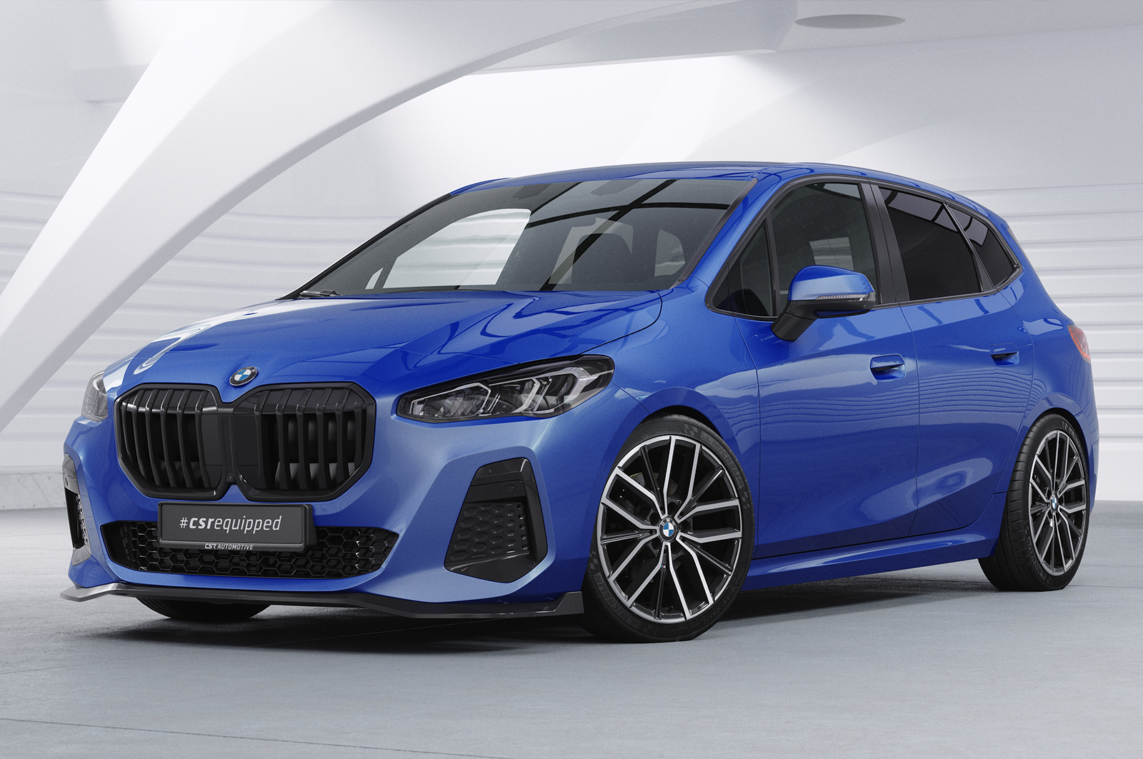 Lame de parechoc avant pour BMW Série 2 U06 Active Tourer avec Pack M (depuis 2021) - Fabriqué en ABS (6 finitions au choix)