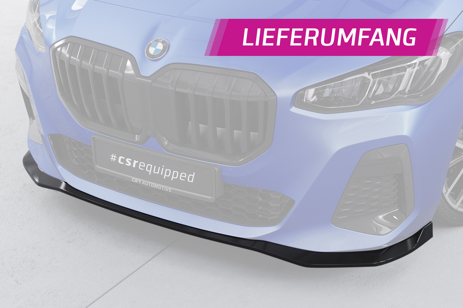 Lame de parechoc avant pour BMW Série 2 U06 Active Tourer avec Pack M (depuis 2021) - Fabriqué en ABS (6 finitions au choix)