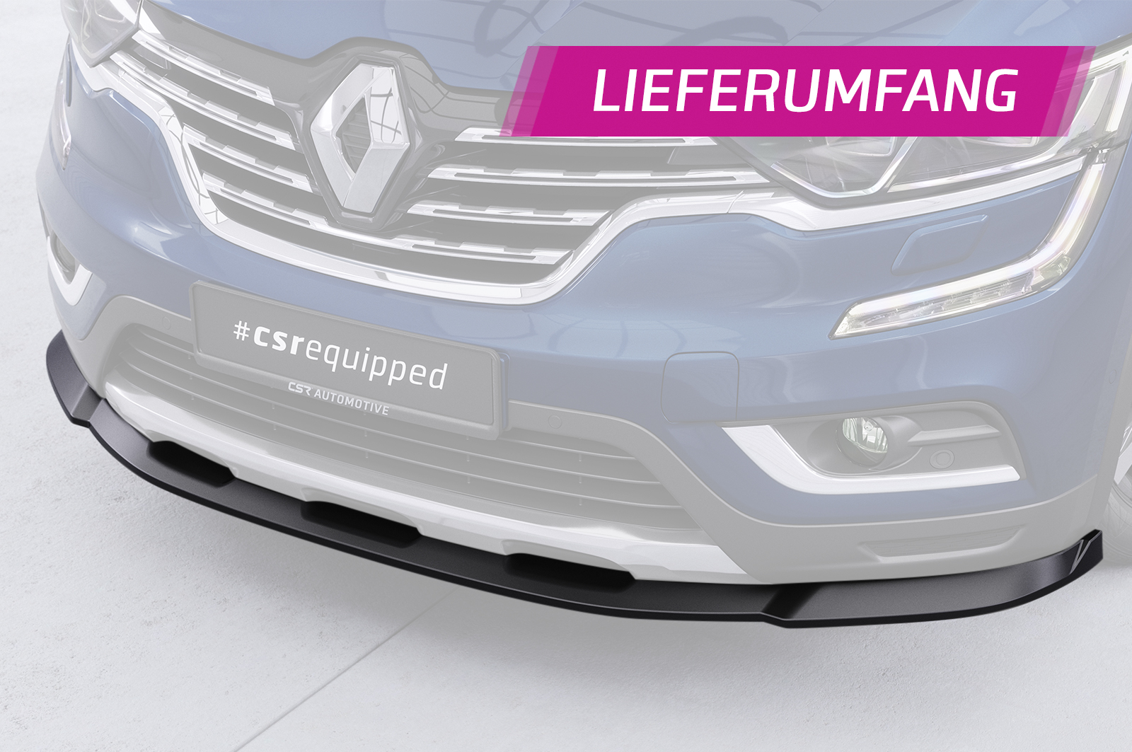 Lame de parechoc avant pour Renault Koleos (2. Generation) toutes carrosseries (facelift) (depuis 2019) - Fabriqué en ABS (6 finitions au choix)