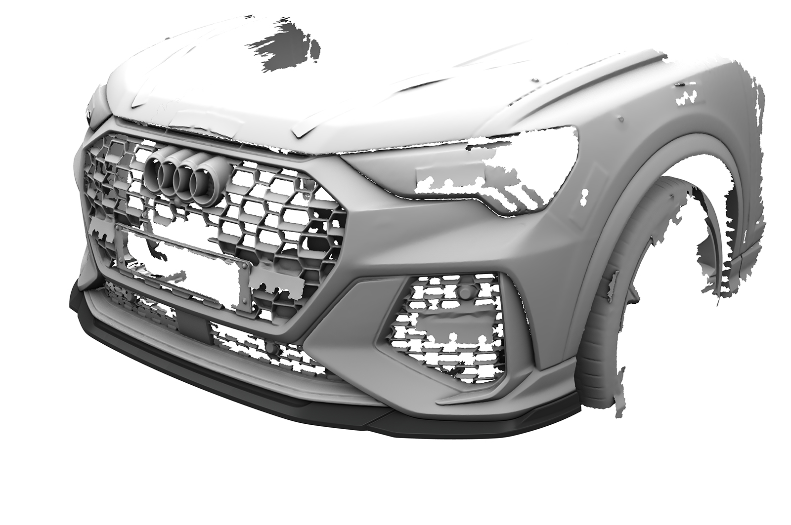 Lame de parechoc avant pour Audi RSQ3 (F3) toutes carrosseries (depuis 2019) - Fabriqué en ABS (6 finitions au choix)