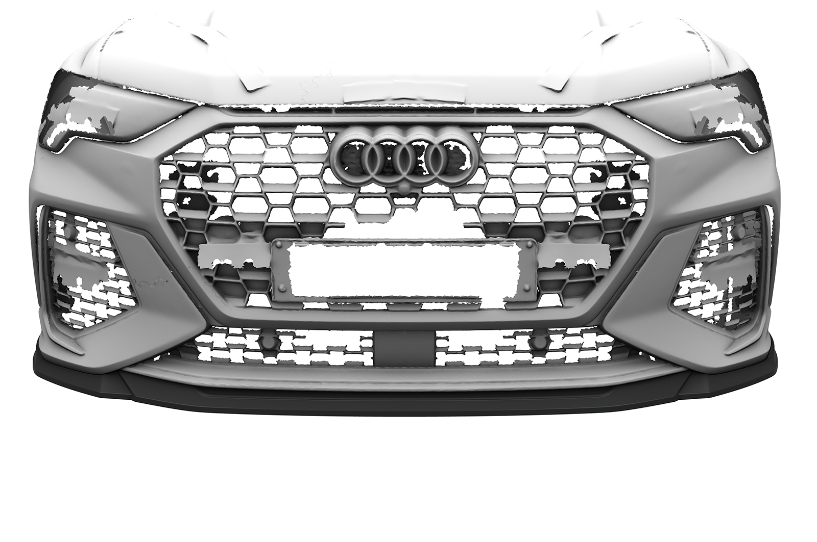 Lame de parechoc avant pour Audi RSQ3 (F3) toutes carrosseries (depuis 2019) - Fabriqué en ABS (6 finitions au choix)