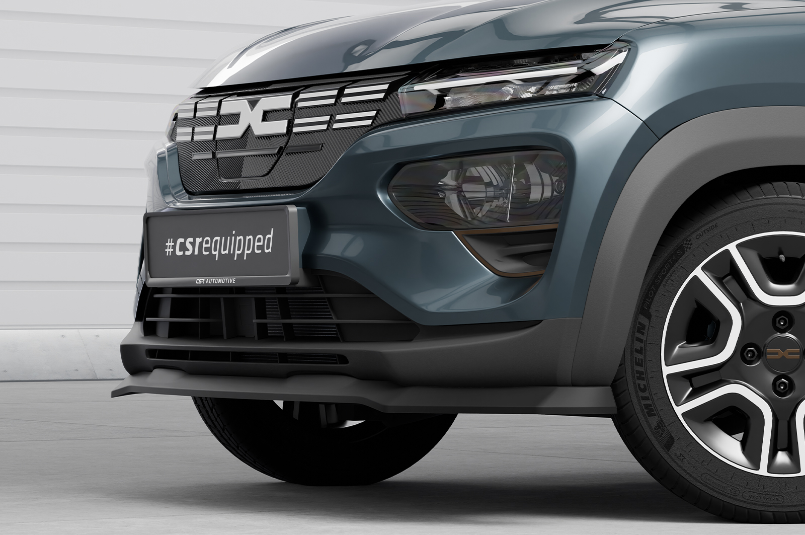 Lame de parechoc avant pour Dacia Spring Electric toutes carrosseries (depuis 2020) - Fabriqué en ABS (6 finitions au choix)