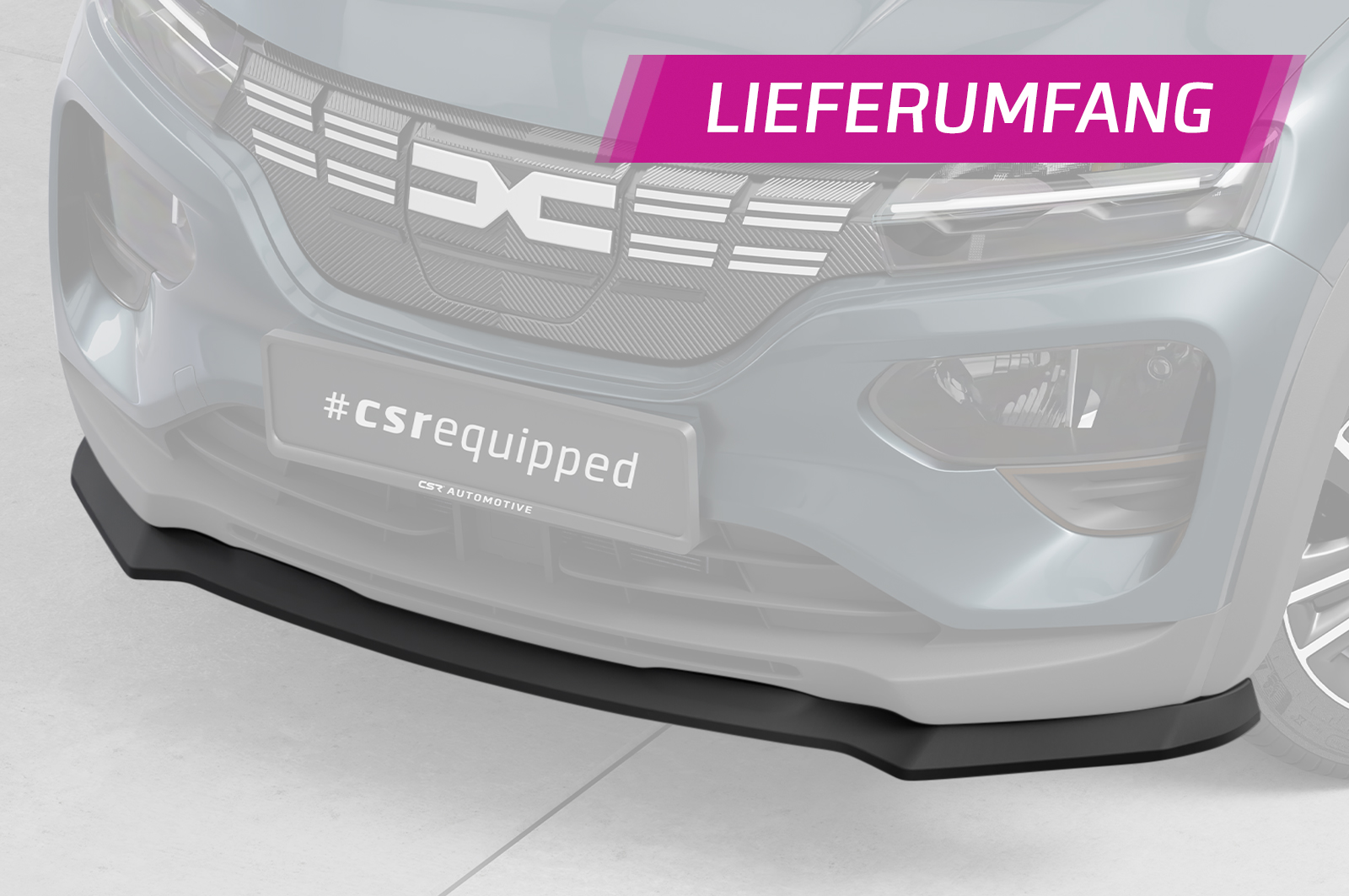Lame de parechoc avant pour Dacia Spring Electric toutes carrosseries (depuis 2020) - Fabriqué en ABS (6 finitions au choix)