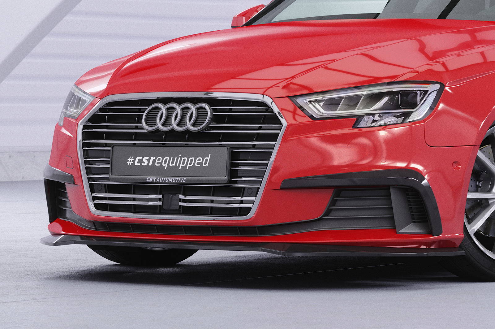 Lame de parechoc avant pour Audi A3 8V berline et cabriolet (facelift) (2016-2020) - Fabriqué en ABS (6 finitions au choix)