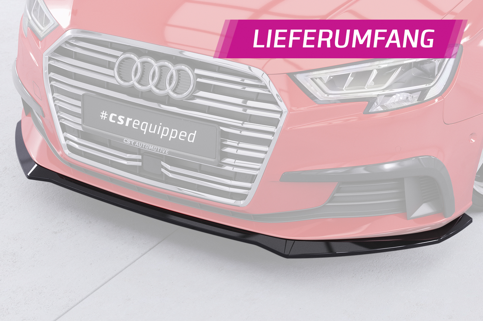 Lame de parechoc avant pour Audi A3 8V berline et cabriolet (facelift) (2016-2020) - Fabriqué en ABS (6 finitions au choix)