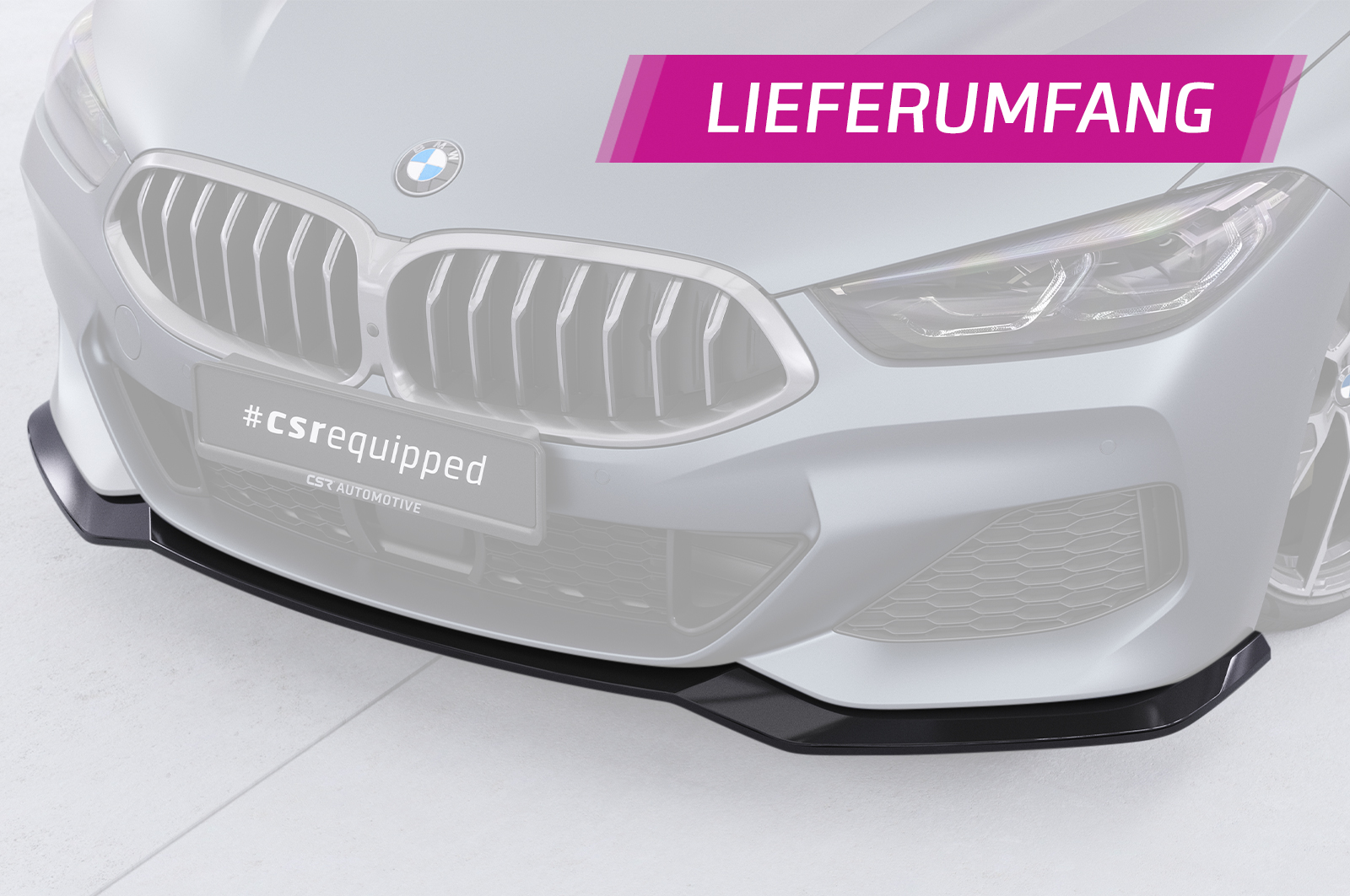 Lame de parechoc avant pour BMW Série 8 G16 Grand coupé avec Pack M / et M850i (depuis 2019) - Fabriqué en ABS (6 finitions au choix)