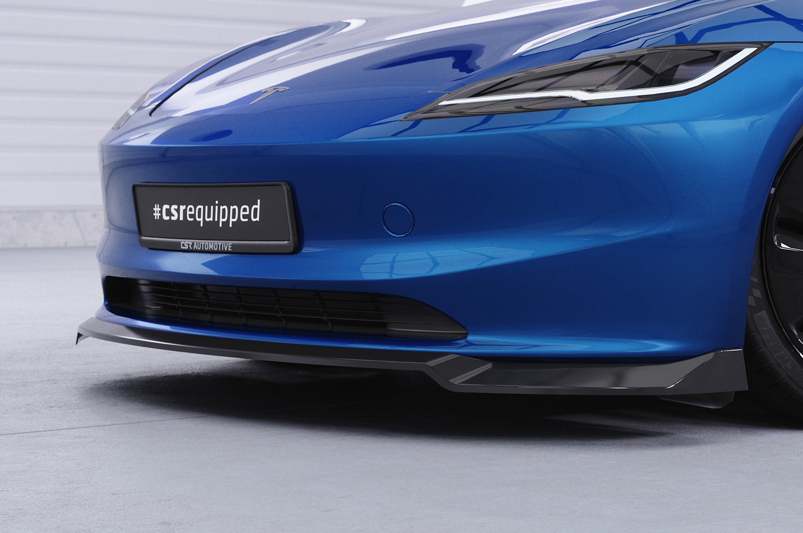 Lame de parechoc avant pour Tesla Model 3 toutes carrosseries (facelift) (depuis 09/2023) - Fabriqué en ABS (6 finitions au choix)