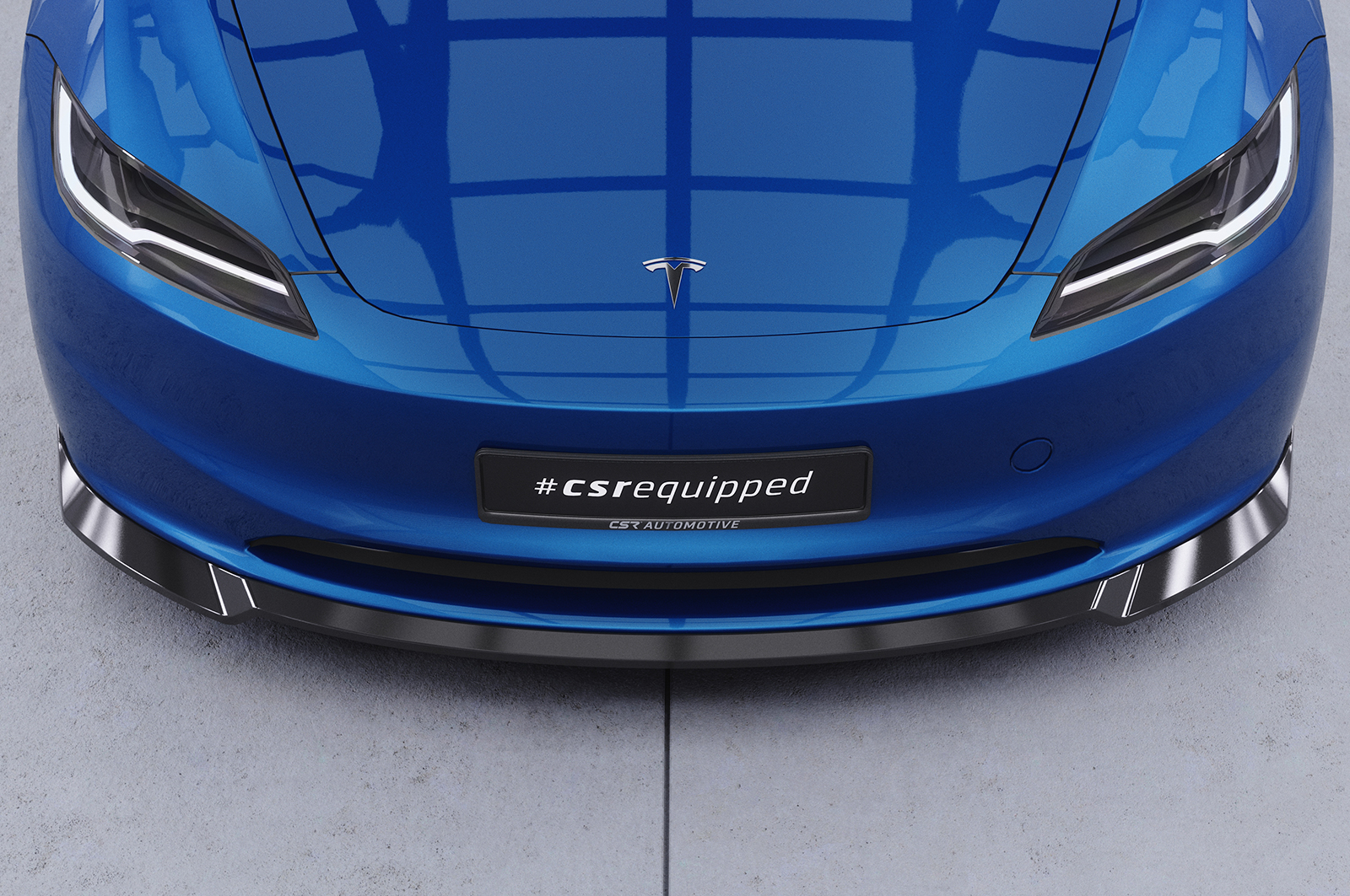 Lame de parechoc avant pour Tesla Model 3 toutes carrosseries (facelift) (depuis 09/2023) - Fabriqué en ABS (6 finitions au choix)