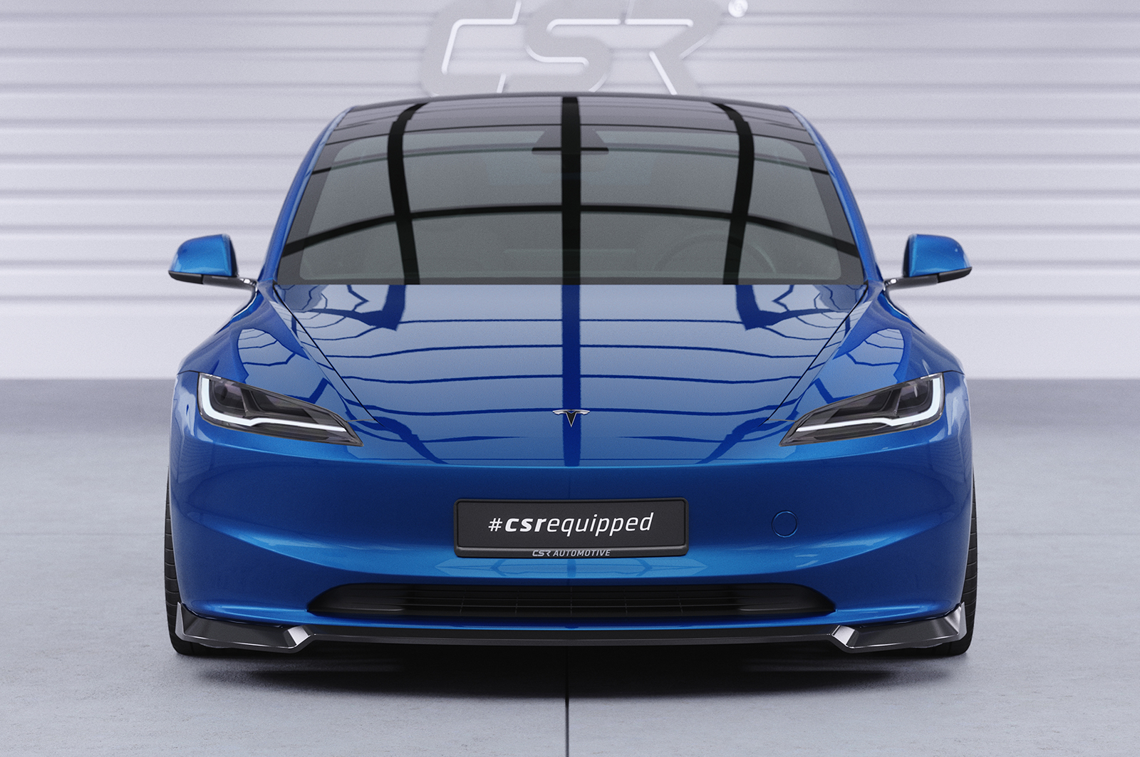 Lame de parechoc avant pour Tesla Model 3 toutes carrosseries (facelift) (depuis 09/2023) - Fabriqué en ABS (6 finitions au choix)